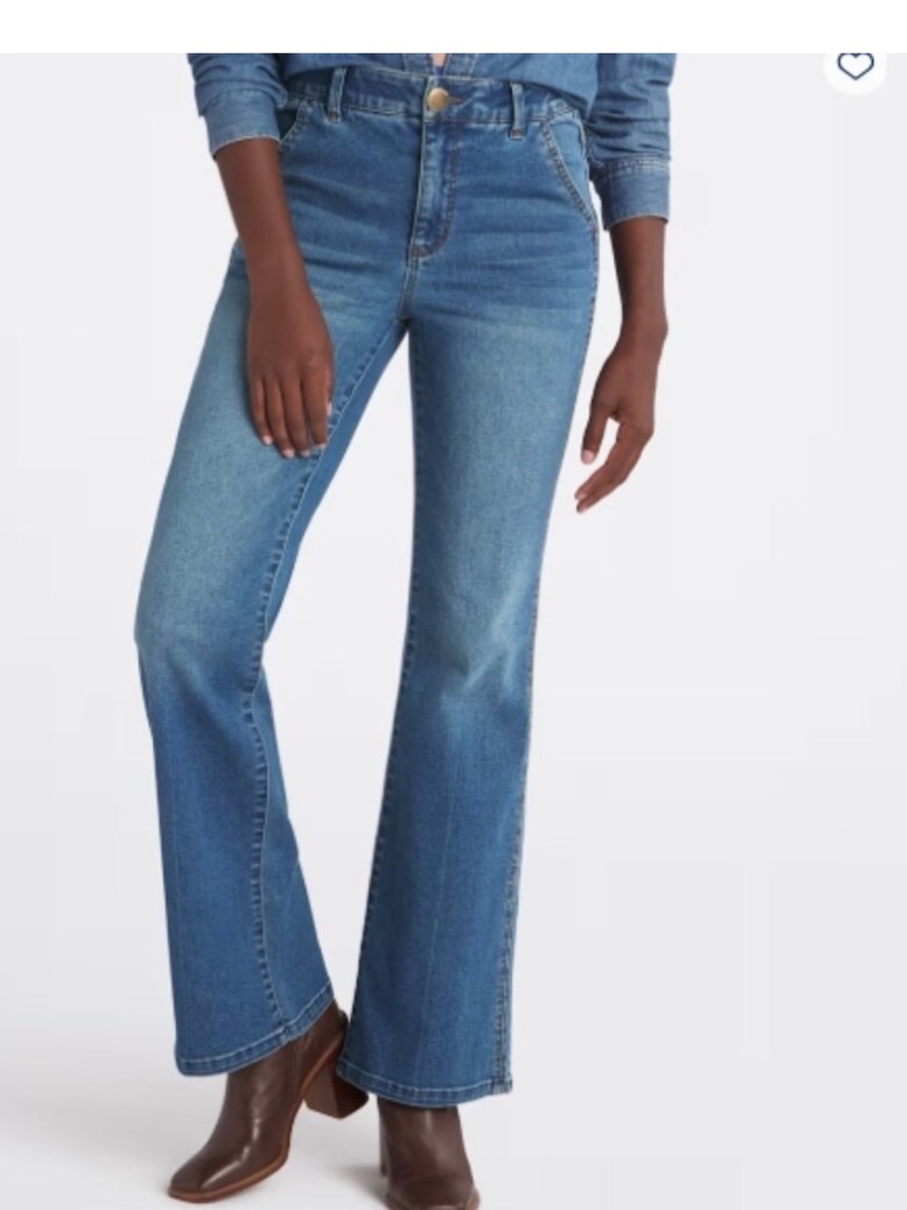 Democracy Women’s Skyrise Side Seam  Bootcut Stretch Jeans Size 16P Petite